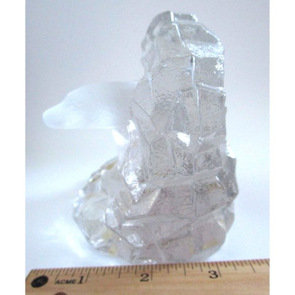 Bergdala Sweden Polar Bear in Ice Art Glass Paperweight/Sculpture Crystal  - VTG - Picture 15 of 16
